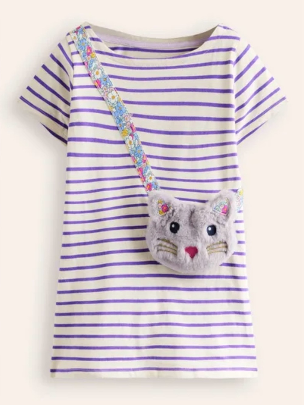 Mini Boden Cat Fun Pocket Appliqué Tunic